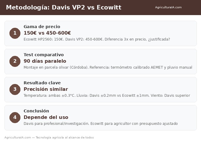 Metodología Davis VP2 vs Ecowitt HP2560