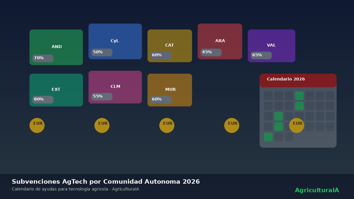 Subvenciones tecnología agrícola por Comunidad Autónoma 2026