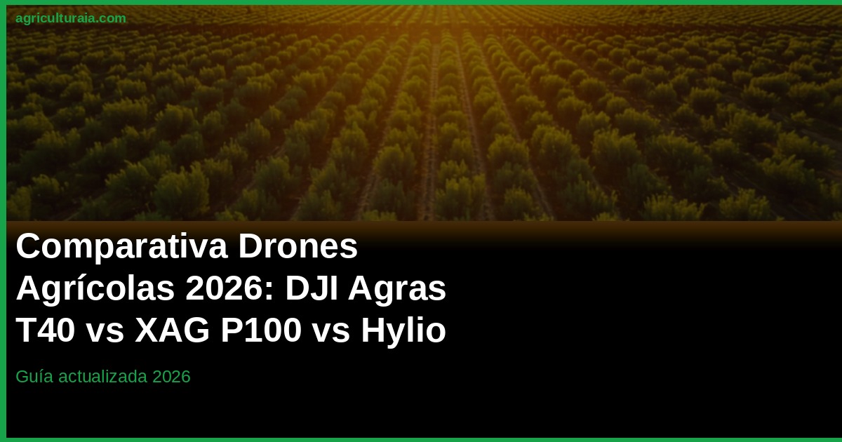 Comparativa Drones Agrícolas 2026: DJI, XAG e Hylio