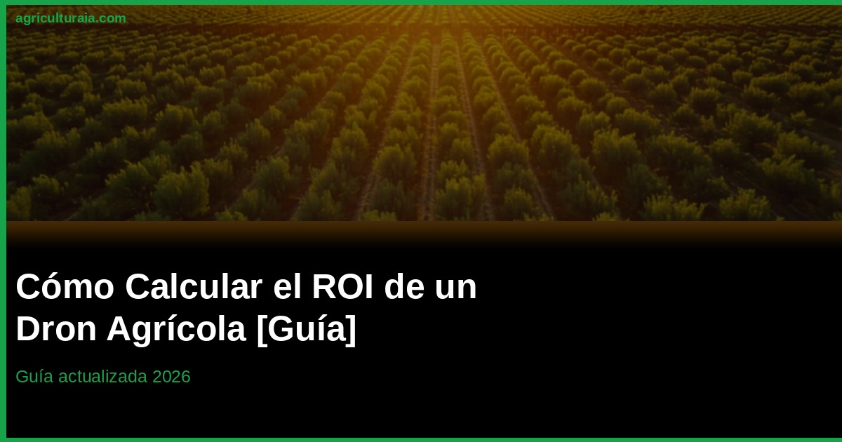 Calcular el ROI de un Dron Agrícola 2026: Guía y Fórmulas