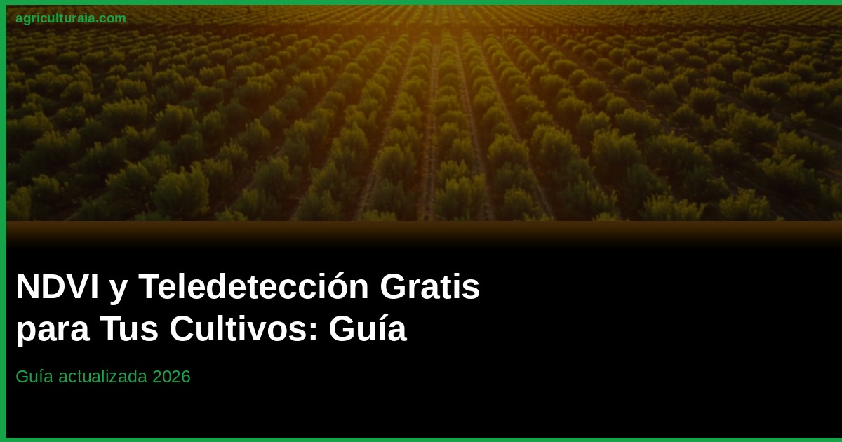 NDVI y Teledetección Satelital para Cultivos Gratis 2026