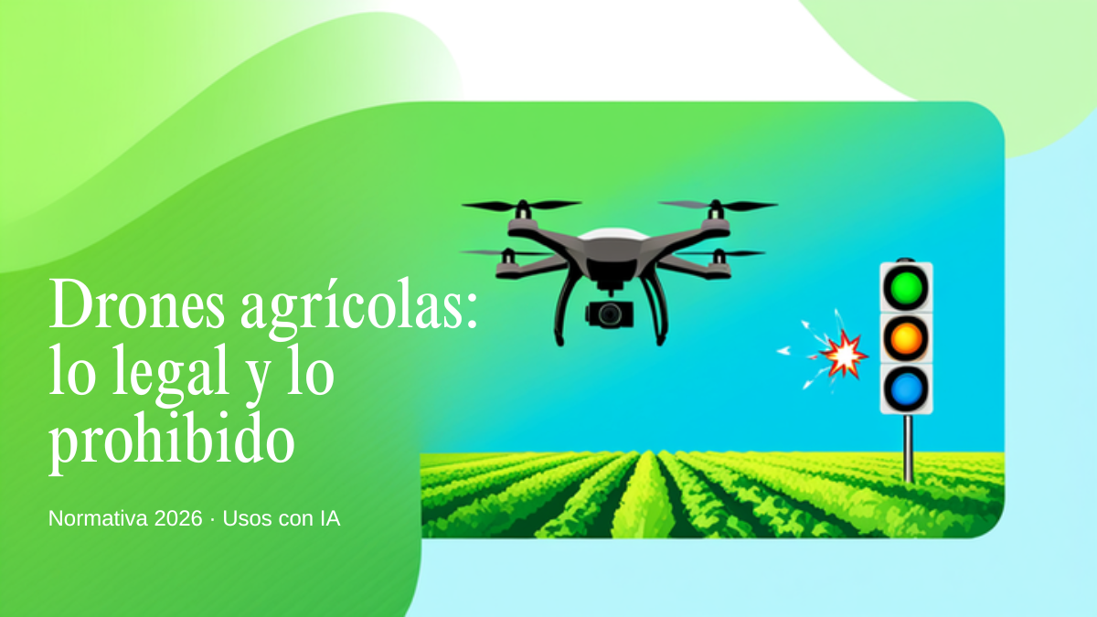 Drones agrícolas en España 2026: lo que la ley te deja hacer (y lo que no), usos con IA y por dónde empezar
